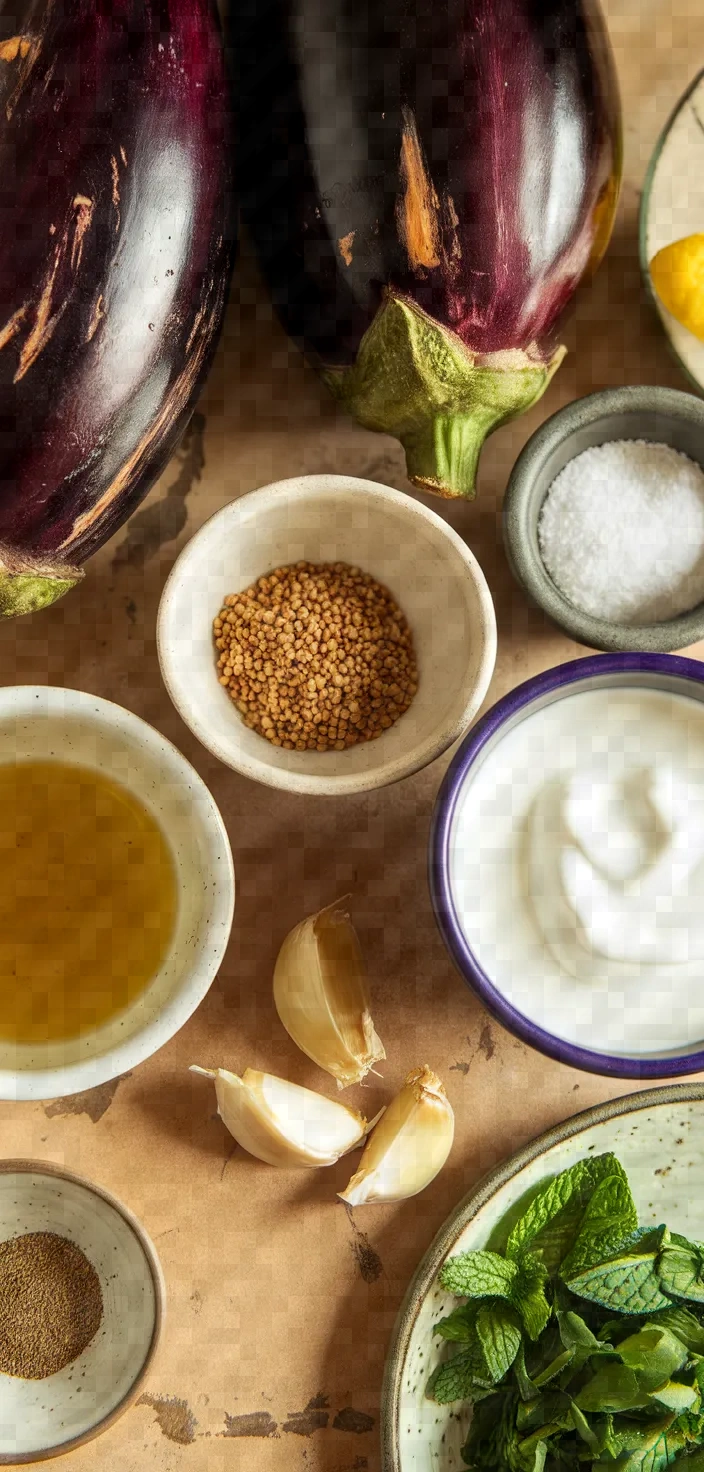 Ingredients photo for Aubergine Cumin Yoghurt Recipe