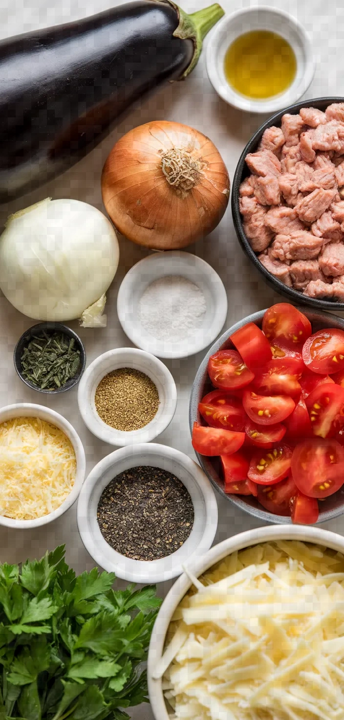 Ingredients photo for Chicken Stuffed Eggplant Recipe