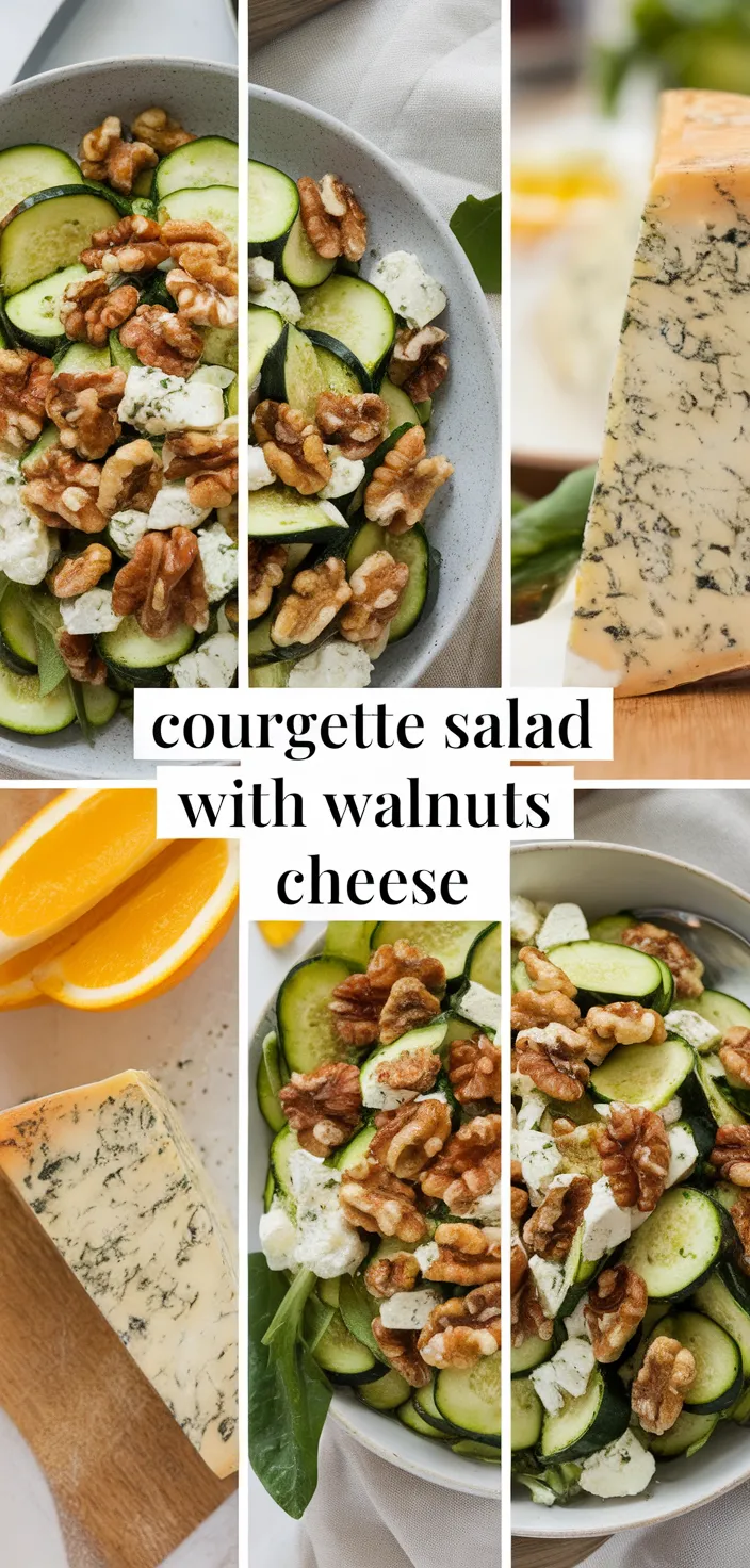 A photo of Raw Courgette Salad Walnuts Matured Cheese Recipe