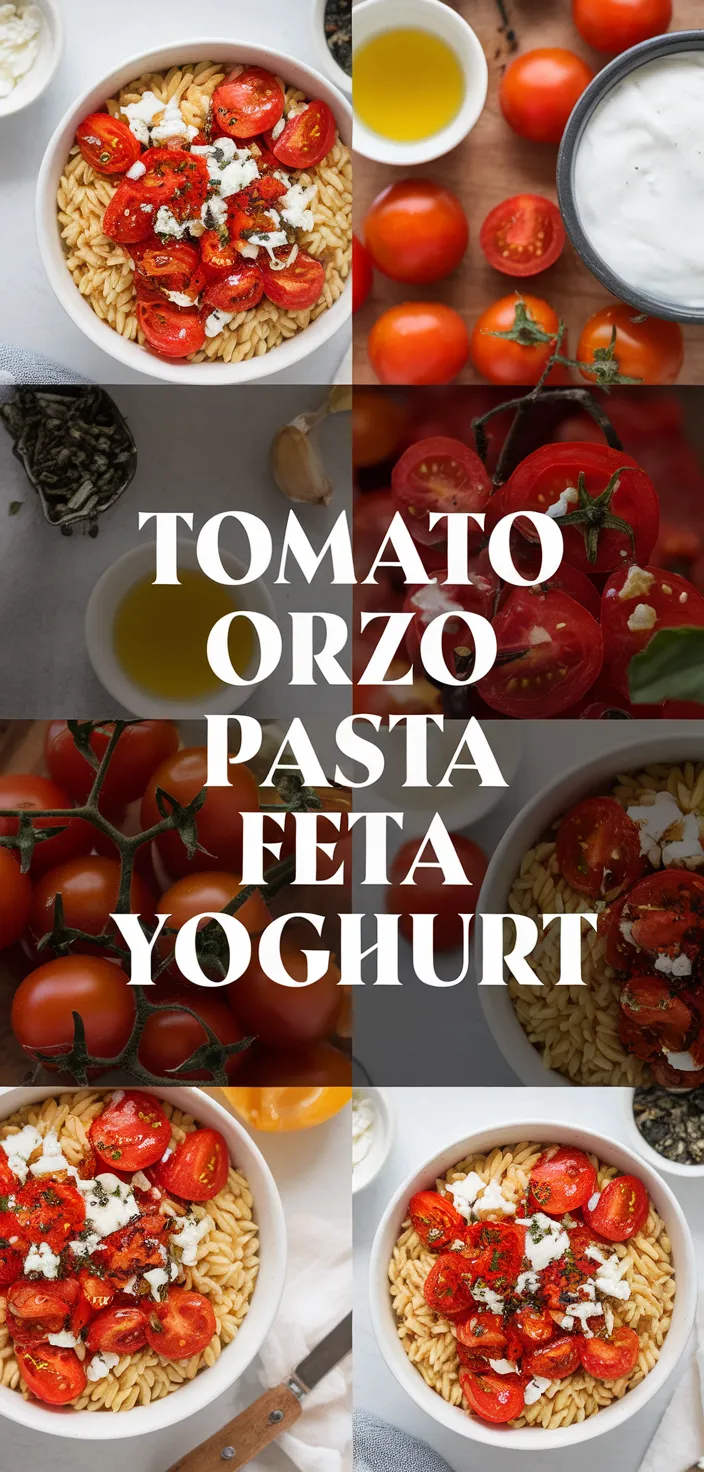 A photo of Tomato Orzo Pasta Feta Yoghurt Recipe