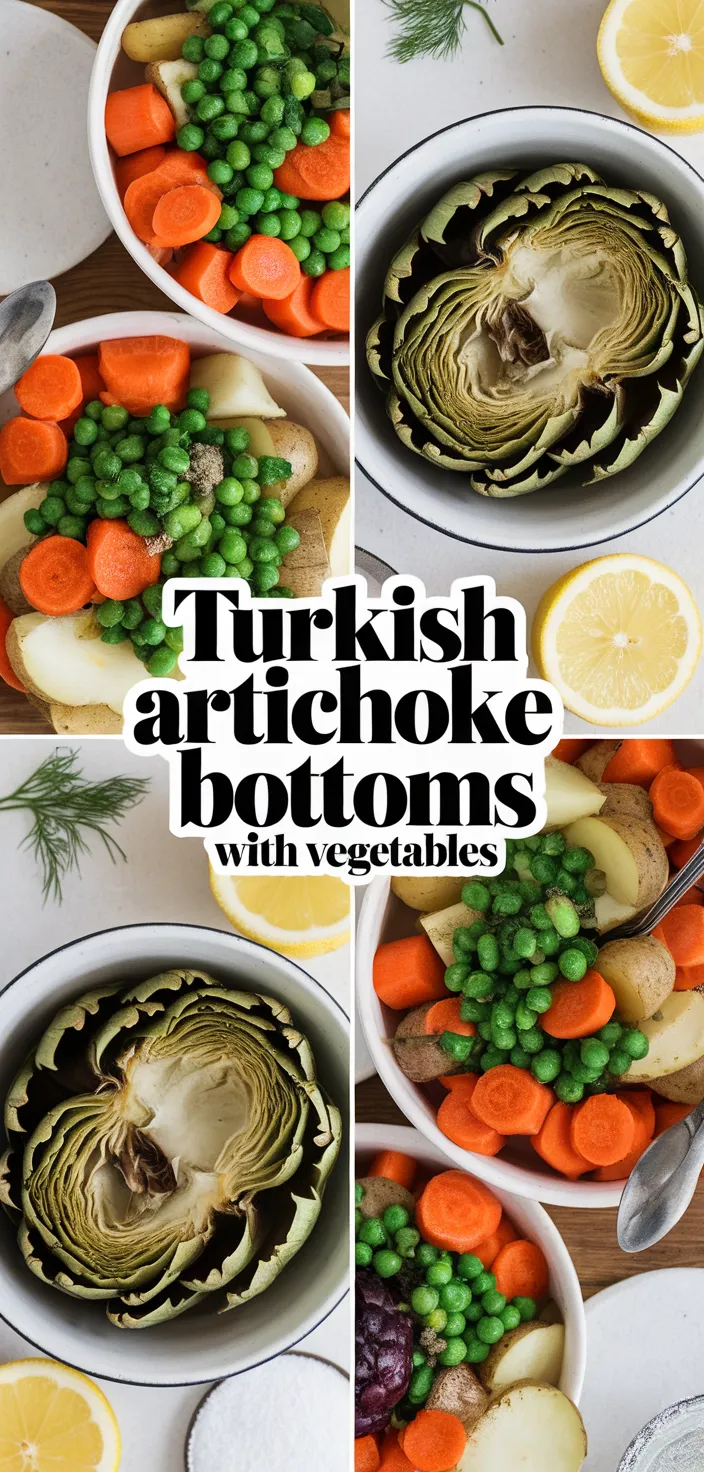 A photo of Turkish Artichoke Bottoms With Vegetables Recipe