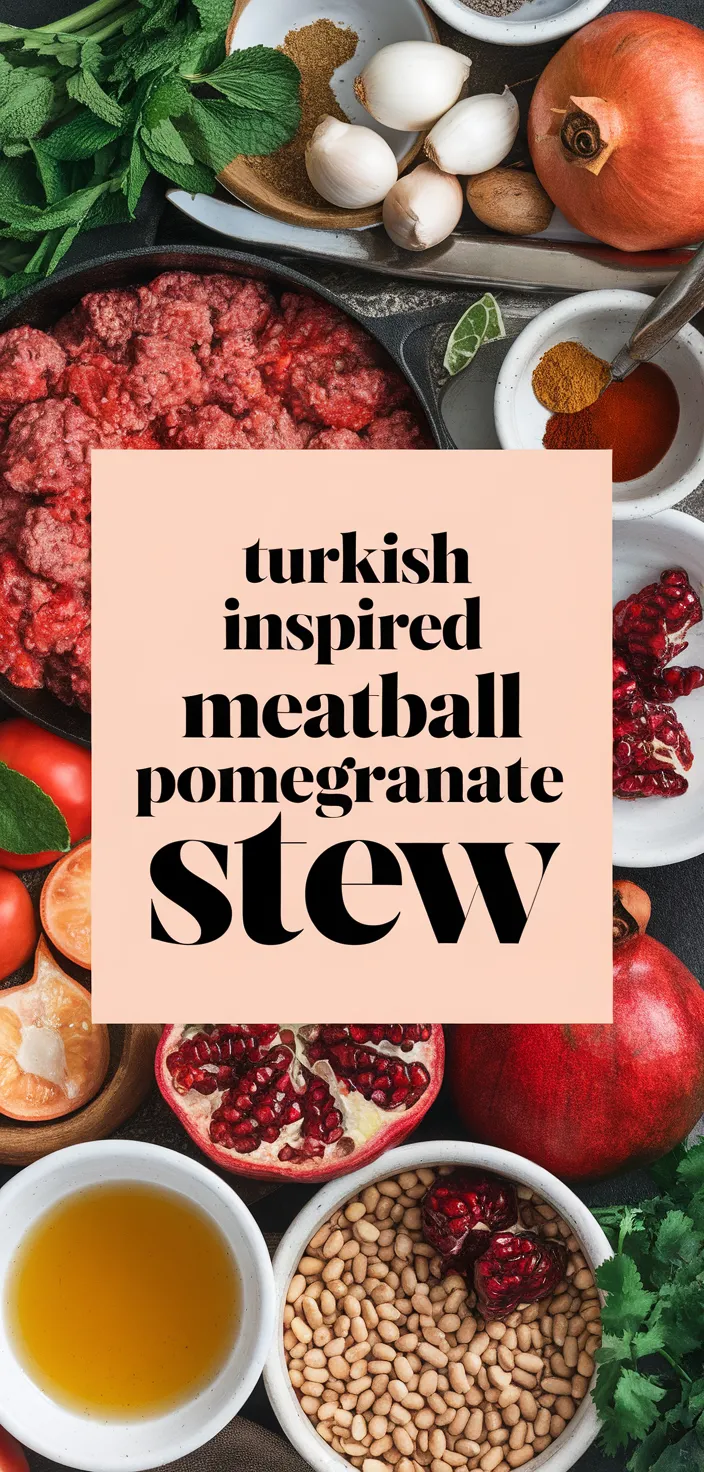 A photo of Turkish Inspired Meatball Pomegranate Stew Recipe