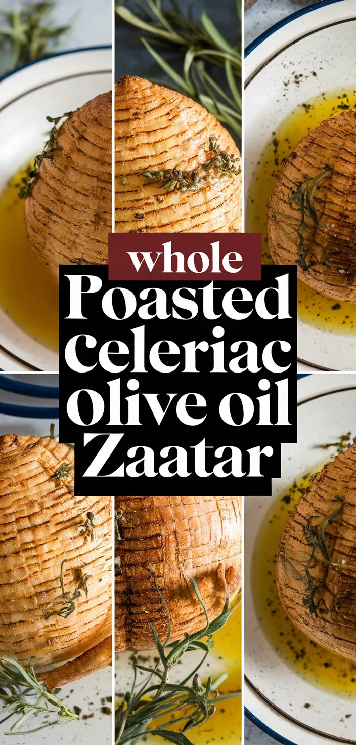 A photo of Whole Roasted Celeriac Olive Oil Zaatar Recipe