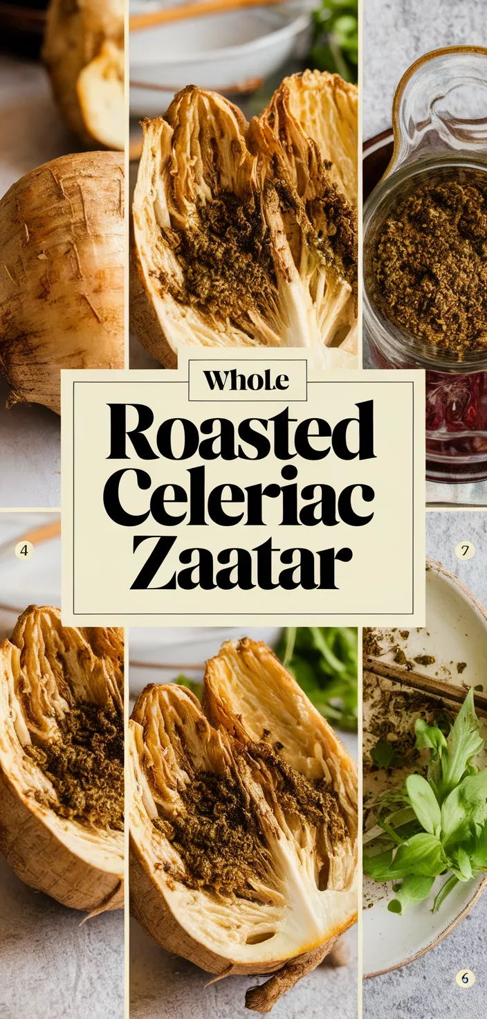 A photo of Whole Roasted Celeriac Olive Oil Zaatar Recipe