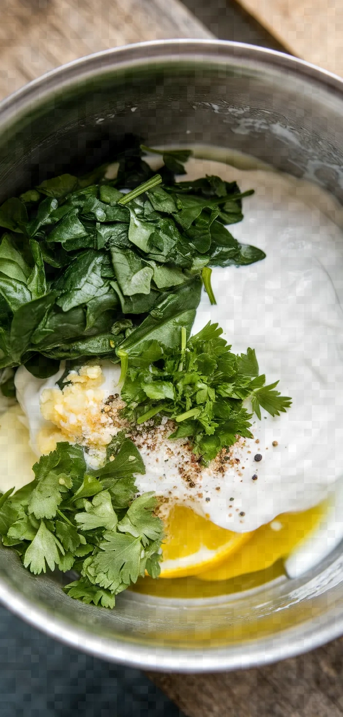 Ingredients photo for Green Leaves Yoghurt Sauce Recipe