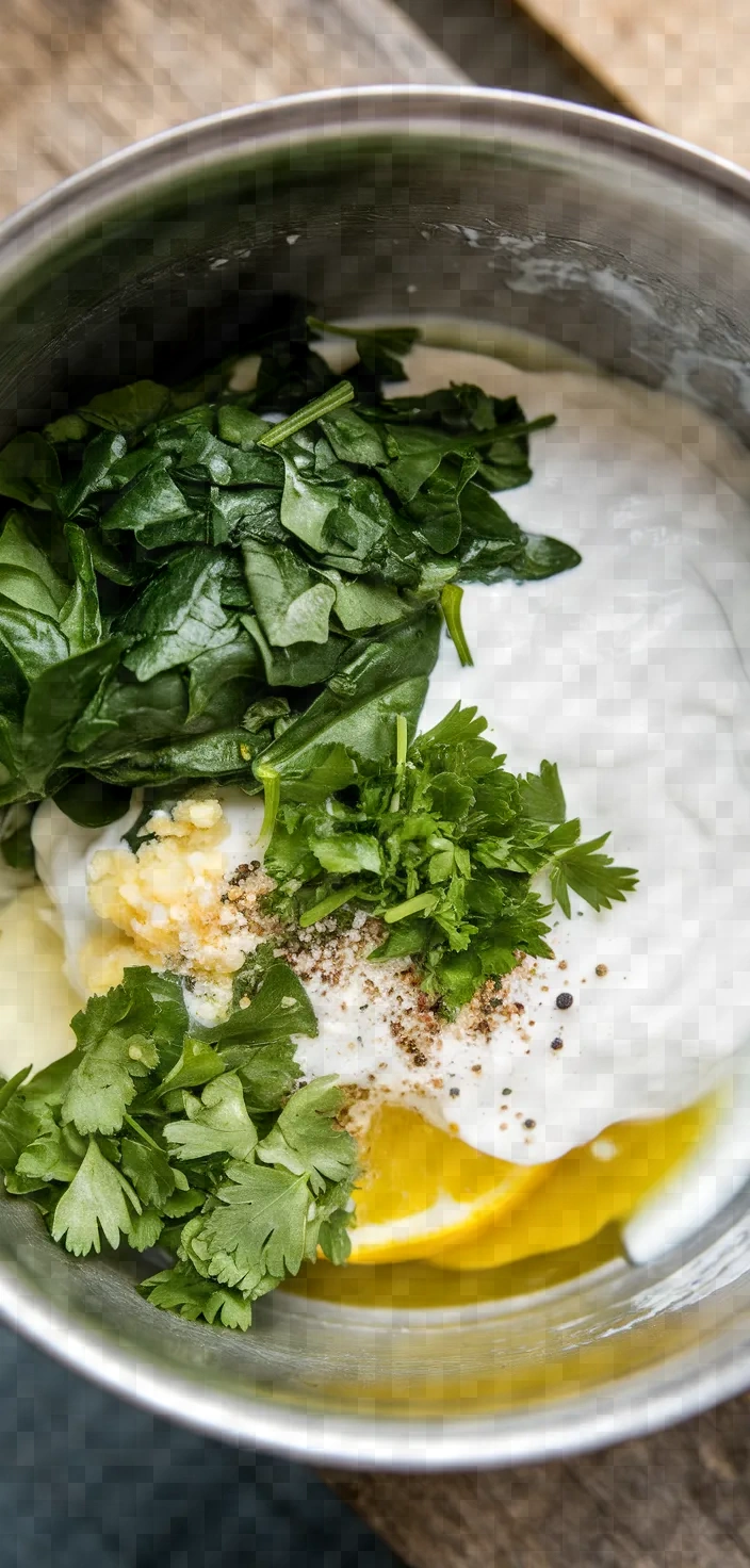 Ingredients photo for Green Leaves Yoghurt Sauce Recipe