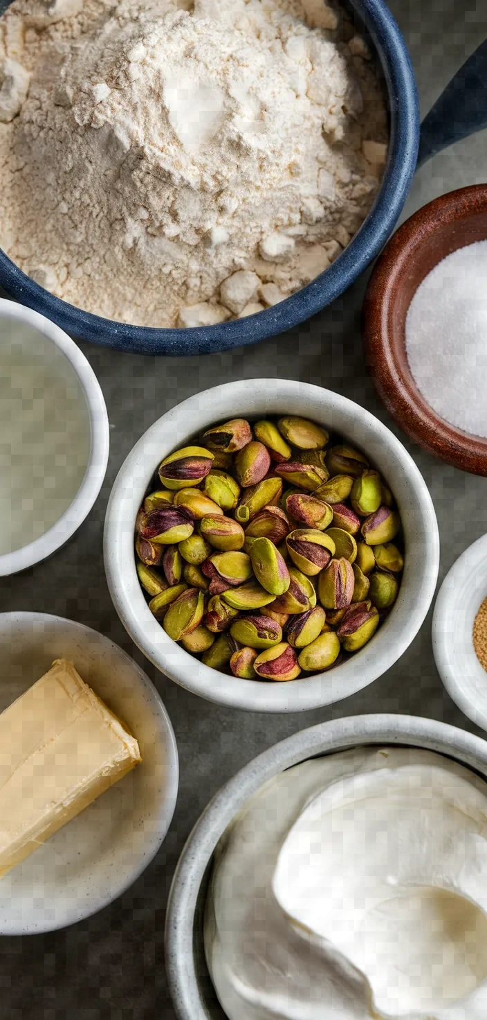 Ingredients photo for Katmer Turkish Pistachio Pastry Dessert Recipe