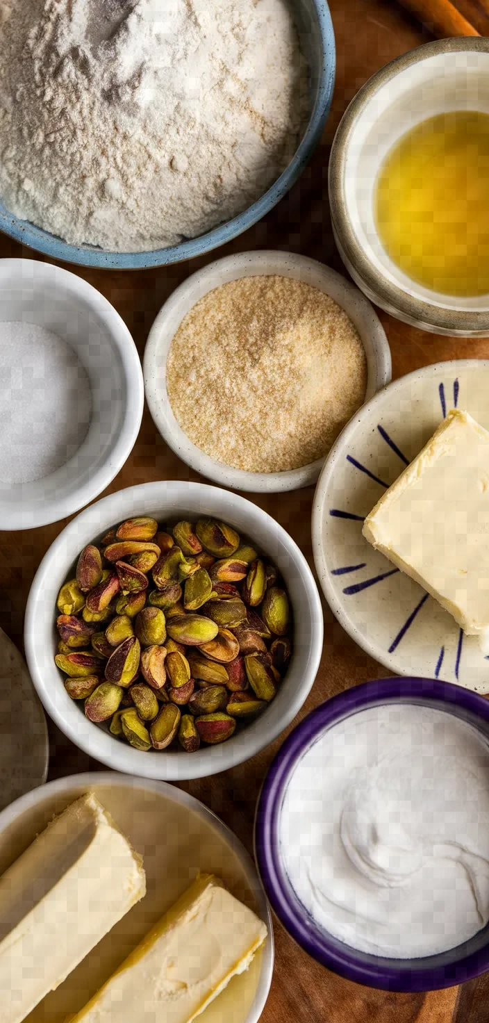 Ingredients photo for Katmer Turkish Pistachio Pastry Dessert Recipe