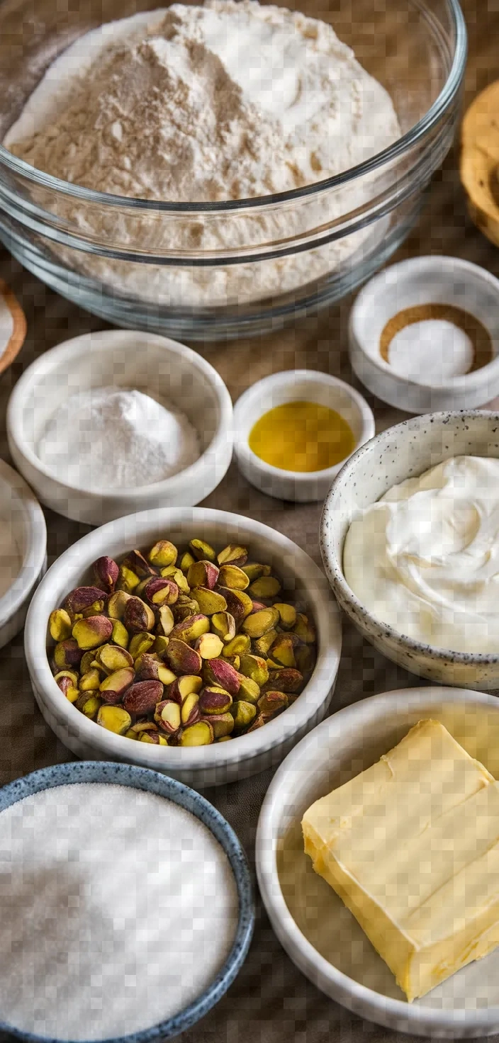 Ingredients photo for Katmer Turkish Pistachio Pastry Dessert Recipe