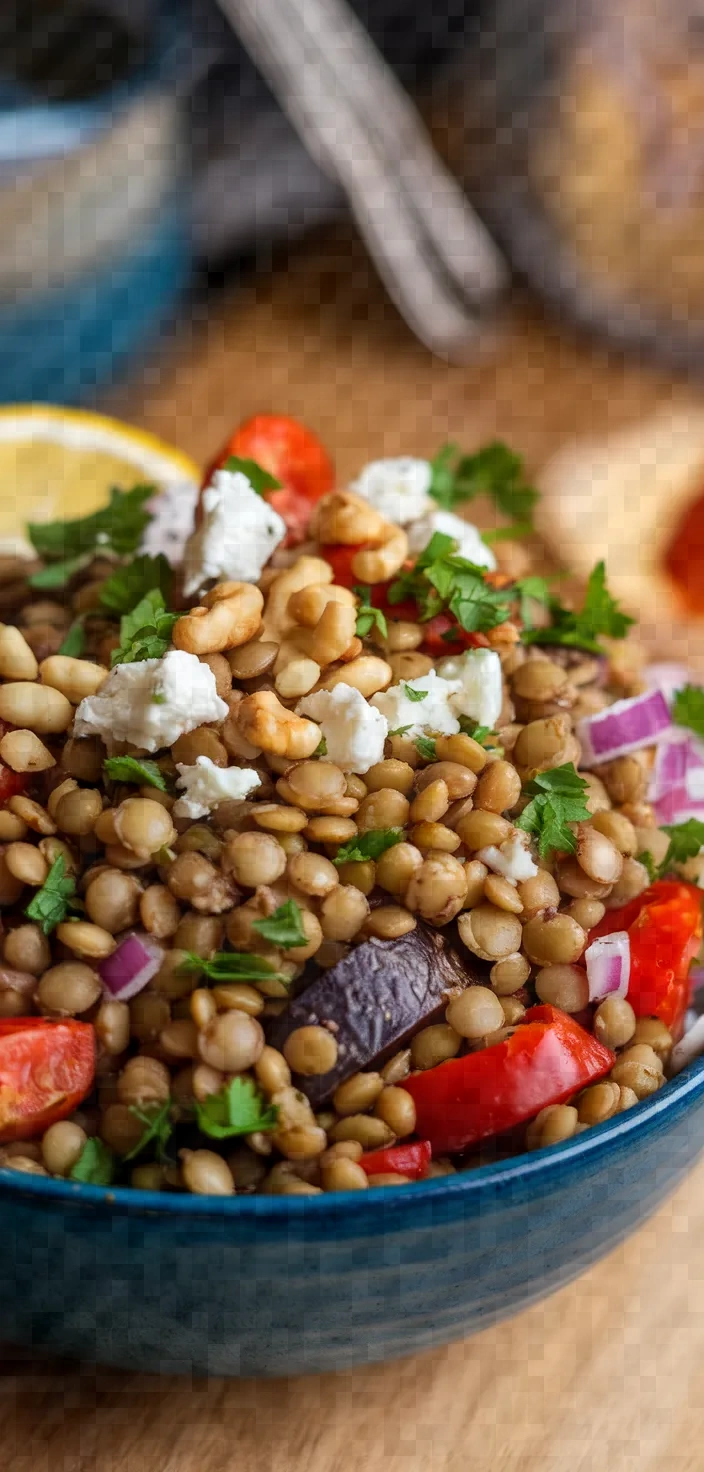 Ingredients photo for Lentil Salad Aubergine Recipe