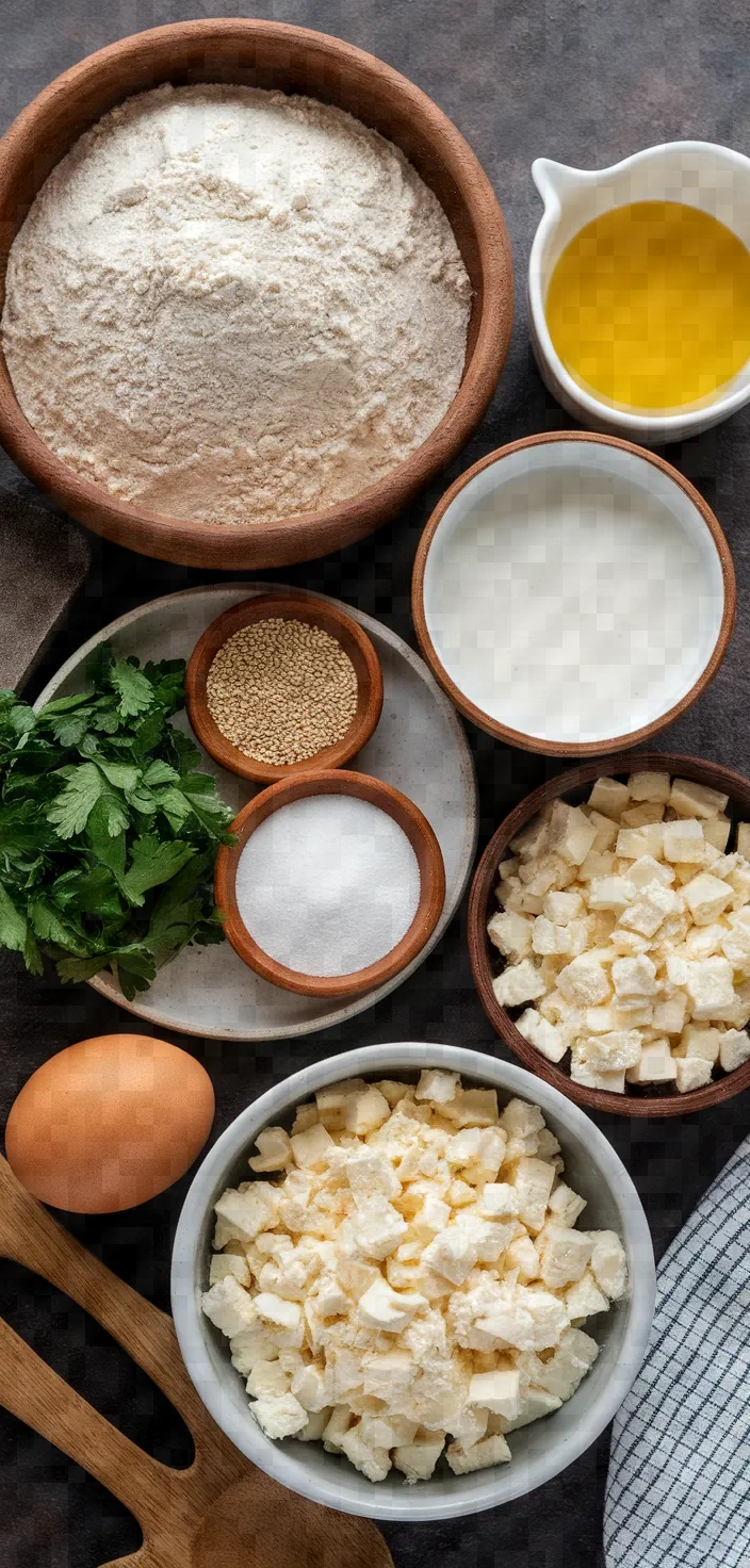 Ingredients photo for Pogaca With Feta Cheese Turkish Breakfast Pastry Recipe