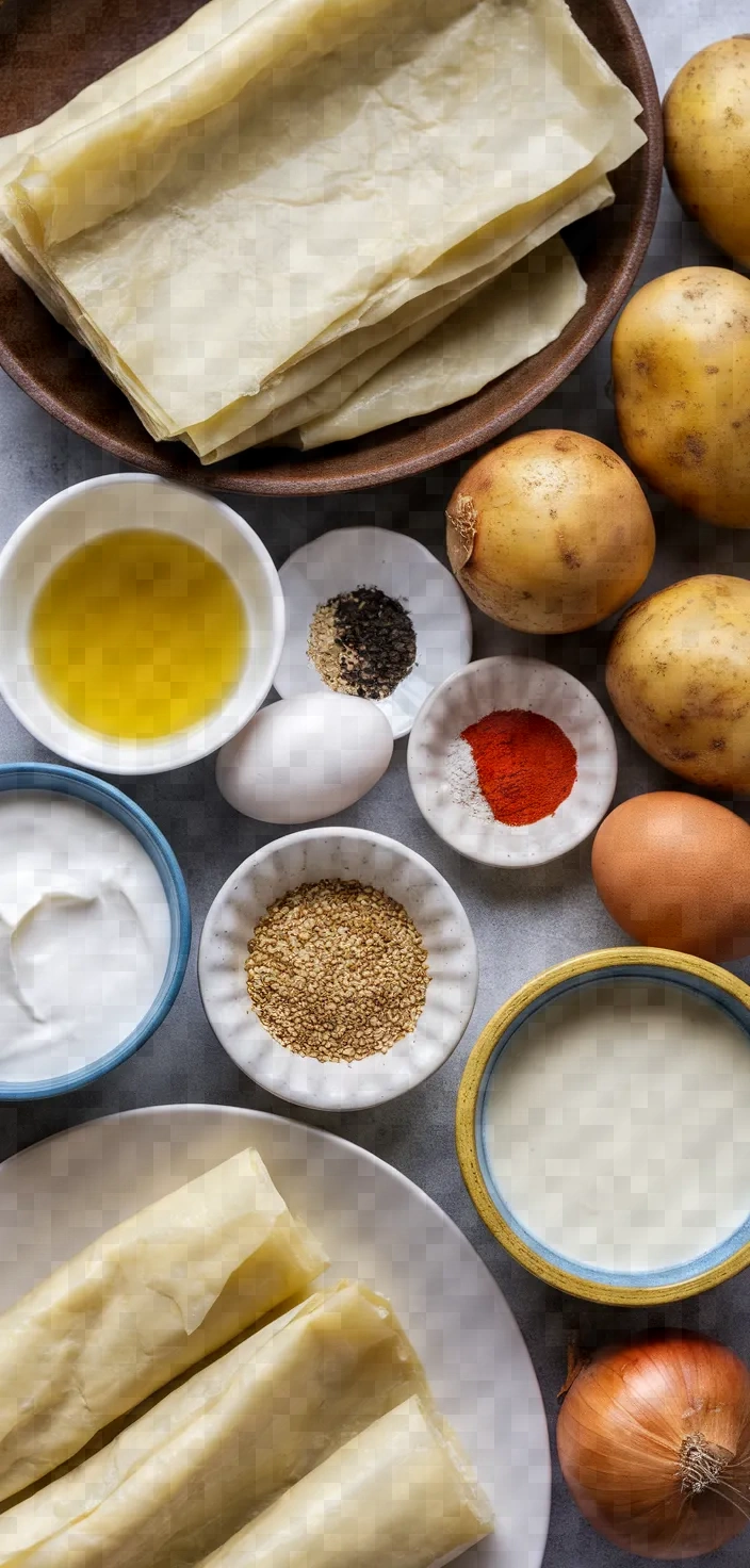 Ingredients photo for Rose Borek Potato Patatesli Gul Boregi Recipe