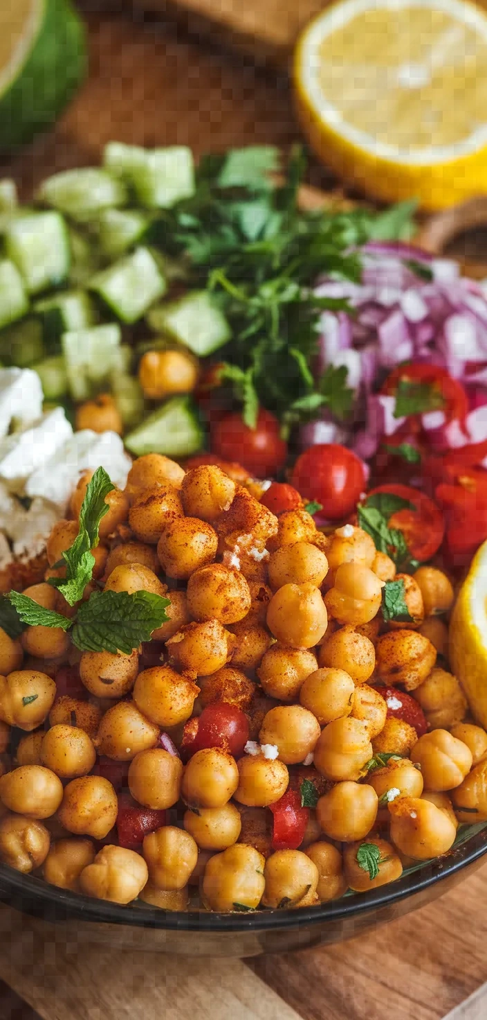 Ingredients photo for Spiced Chickpeas Chopped Salad Recipe