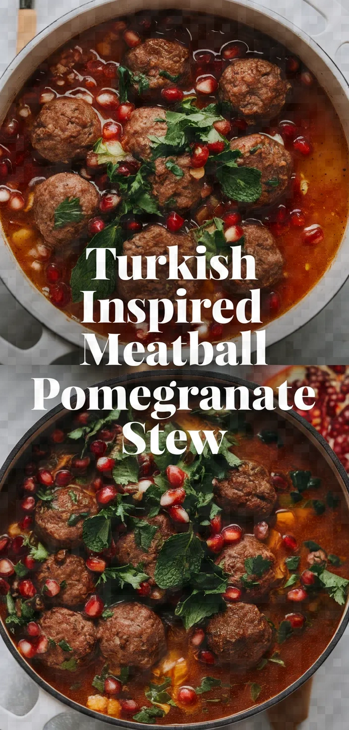 Photo of Turkish Inspired Meatball Pomegranate Stew Recipe