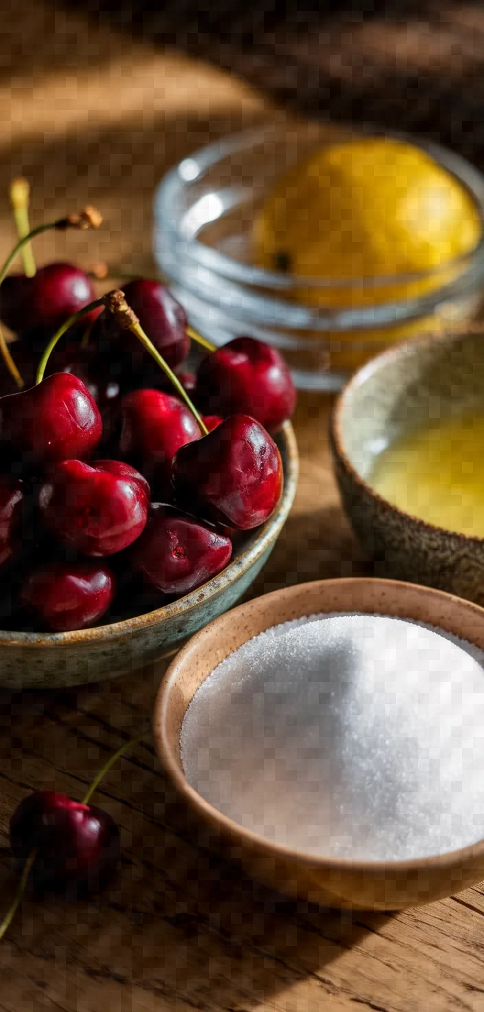 Ingredients photo for Turkish Sour Cherry Jam Visne Receli Recipe