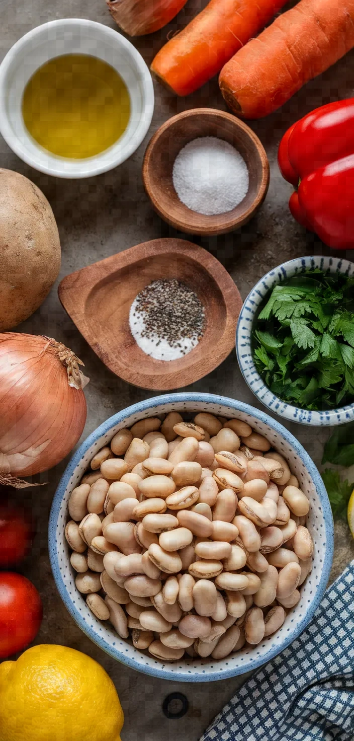 Ingredients photo for Turkish Style Borlotti Beans Barbunya Pilaki Recipe