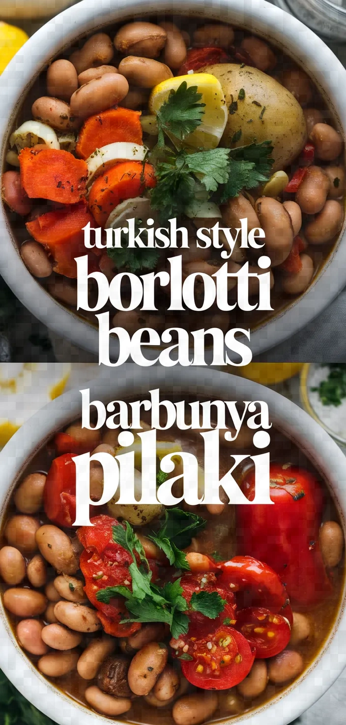 Turkish Style Borlotti Beans Barbunya Pilaki Recipe