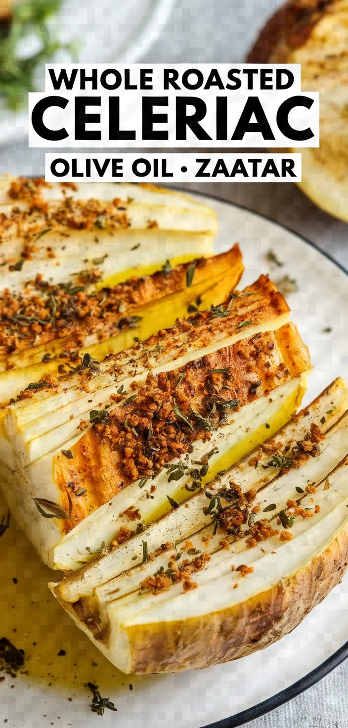 Whole Roasted Celeriac Olive Oil Zaatar Recipe