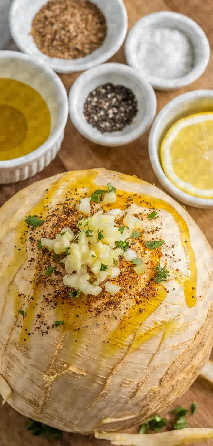 Ingredients photo for Whole Roasted Celeriac Olive Oil Zaatar Recipe