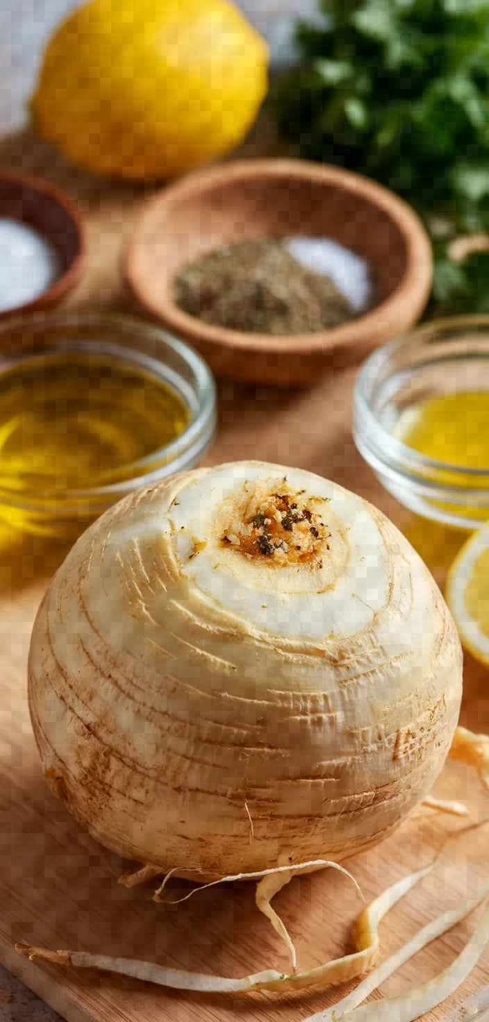 Ingredients photo for Whole Roasted Celeriac Olive Oil Zaatar Recipe