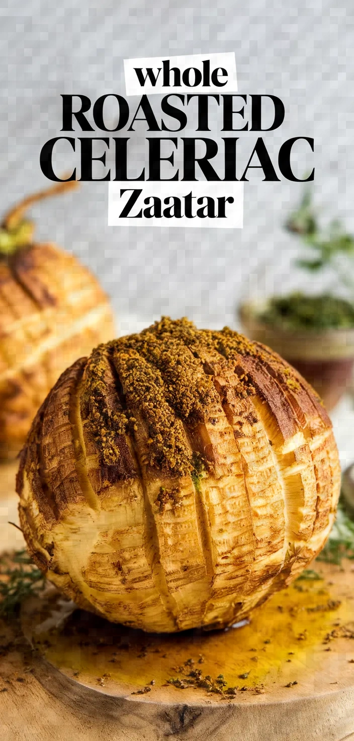 Photo of Whole Roasted Celeriac Olive Oil Zaatar Recipe