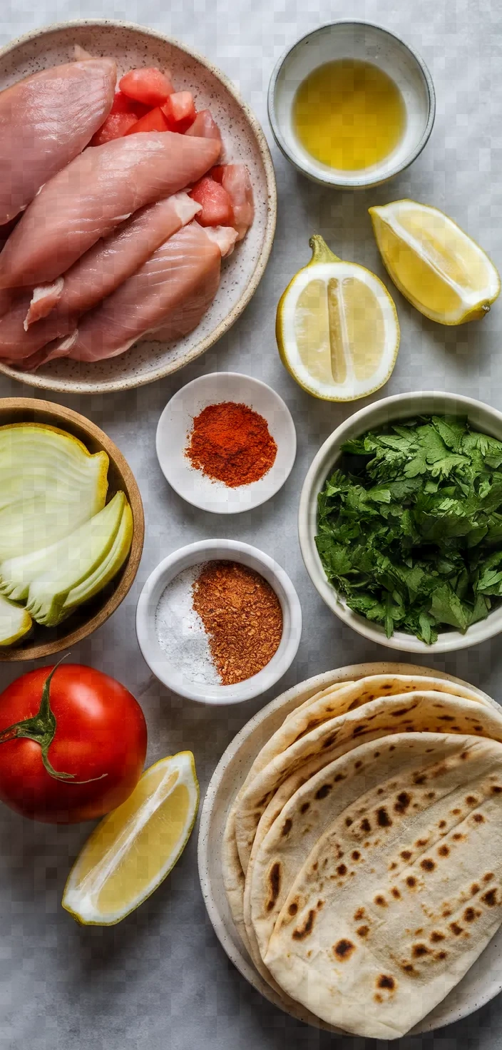 Ingredients photo for Chicken Tantuni Recipe