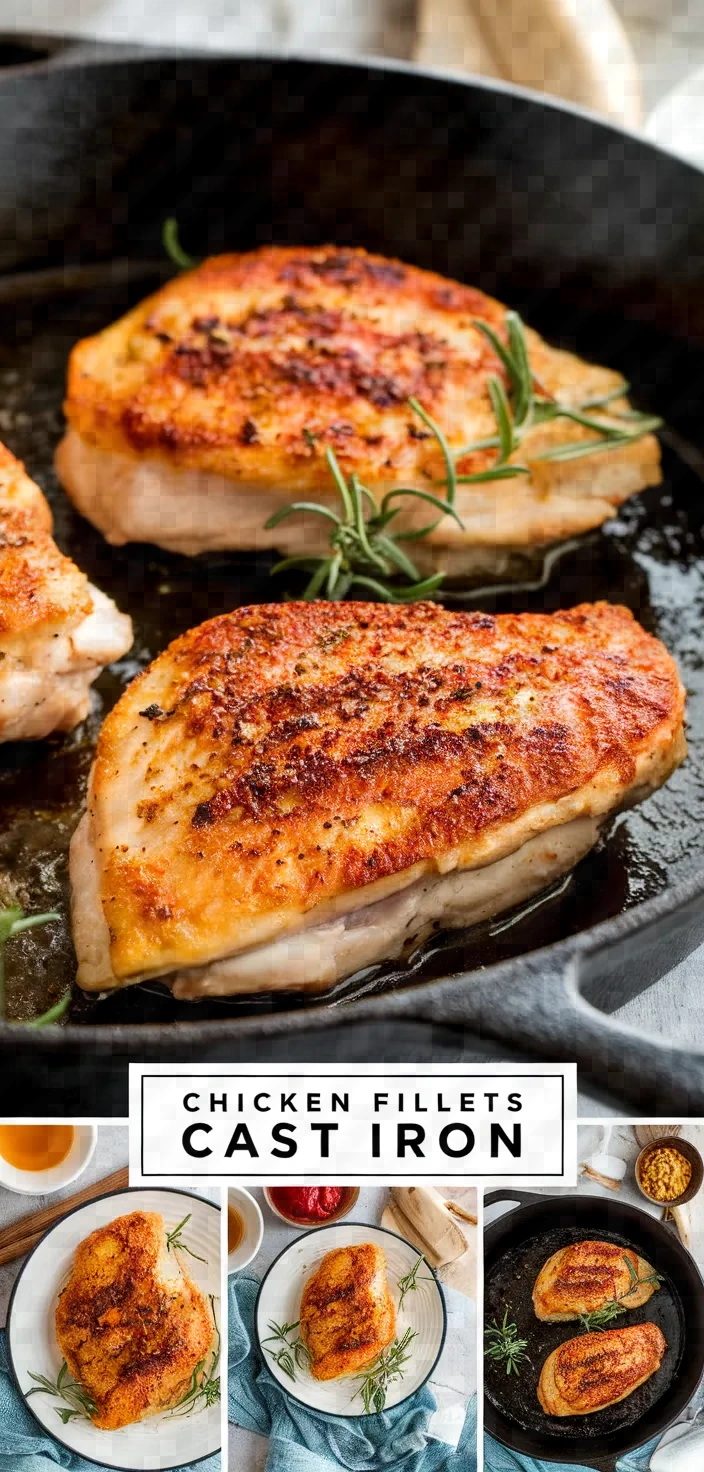 A photo of Chicken Fillets On Cast Iron Recipe