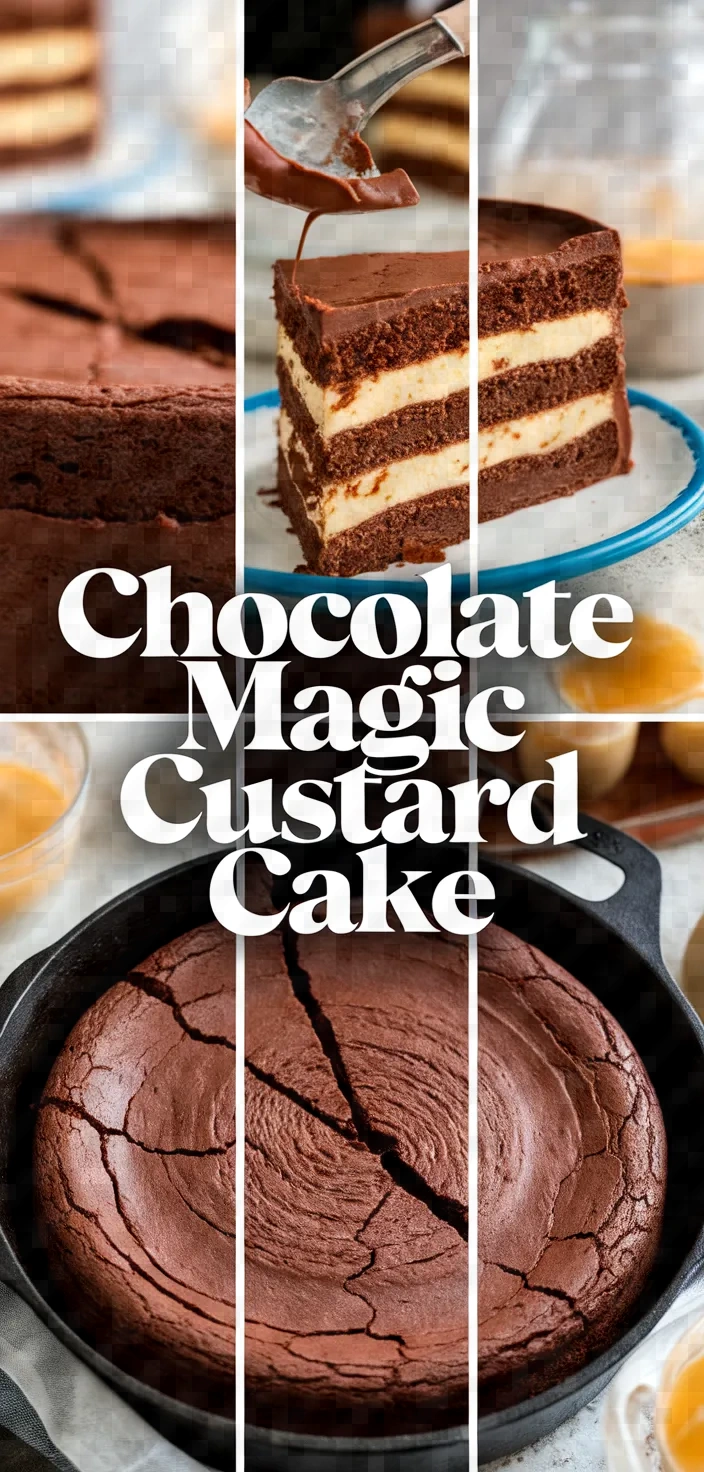 A photo of Chocolate Magic Custard Cake Recipe