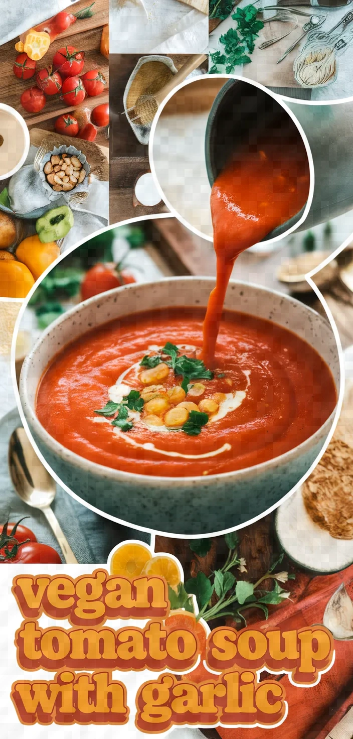 A photo of Creamy Vegan Tomato Soup With Roasted Garlic Recipe