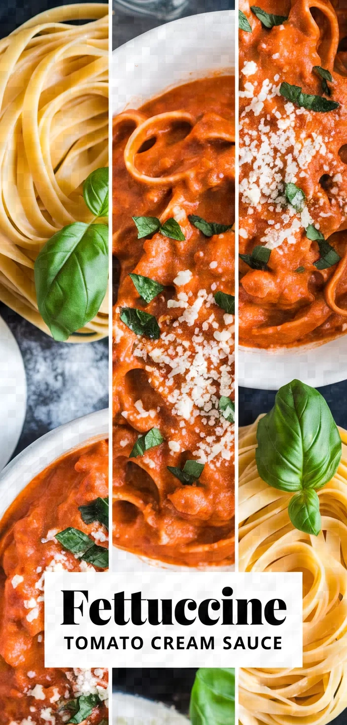 A photo of Fettuccine Creamy Tomato Sauce Recipe