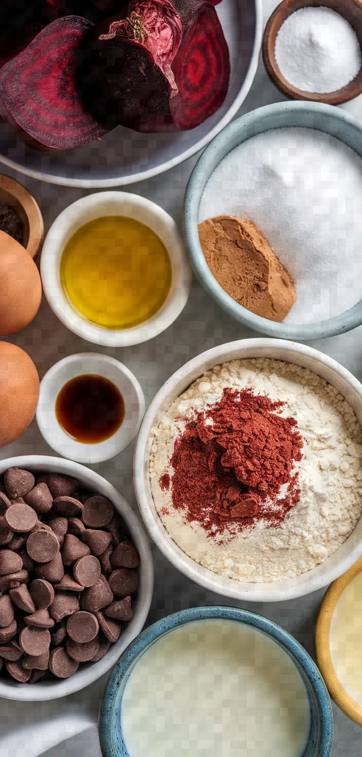 Ingredients photo for Double Chocolate Beet Cake Recipe
