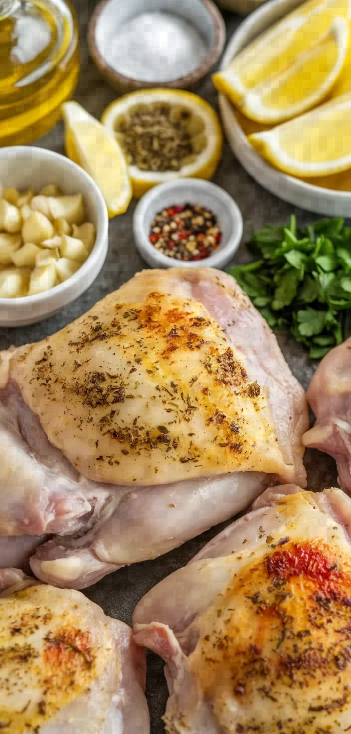 Ingredients photo for Easy Baked Lemon Garlic Chicken Thighs Recipe