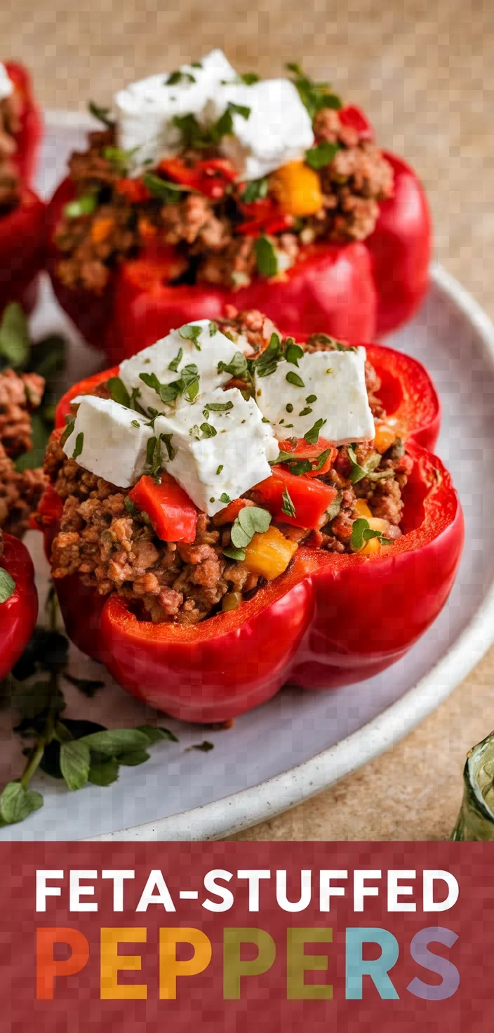 Photo of Feta Stuffed Red Bell Peppers Recipe