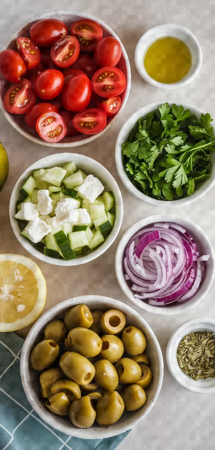 Ingredients photo for Green Olive Salad For Breakfast Recipe