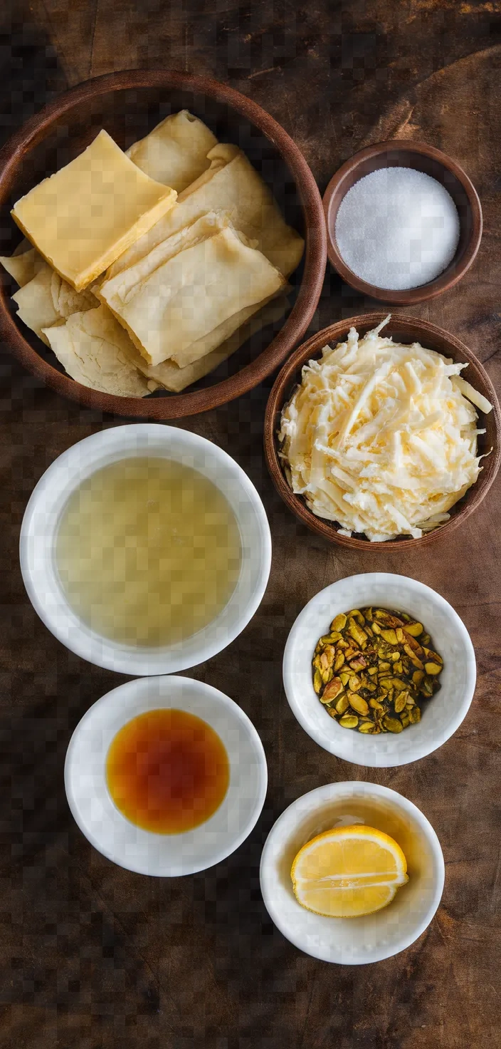 Ingredients photo for Kunefe Sweet Cheese Pastry Recipe