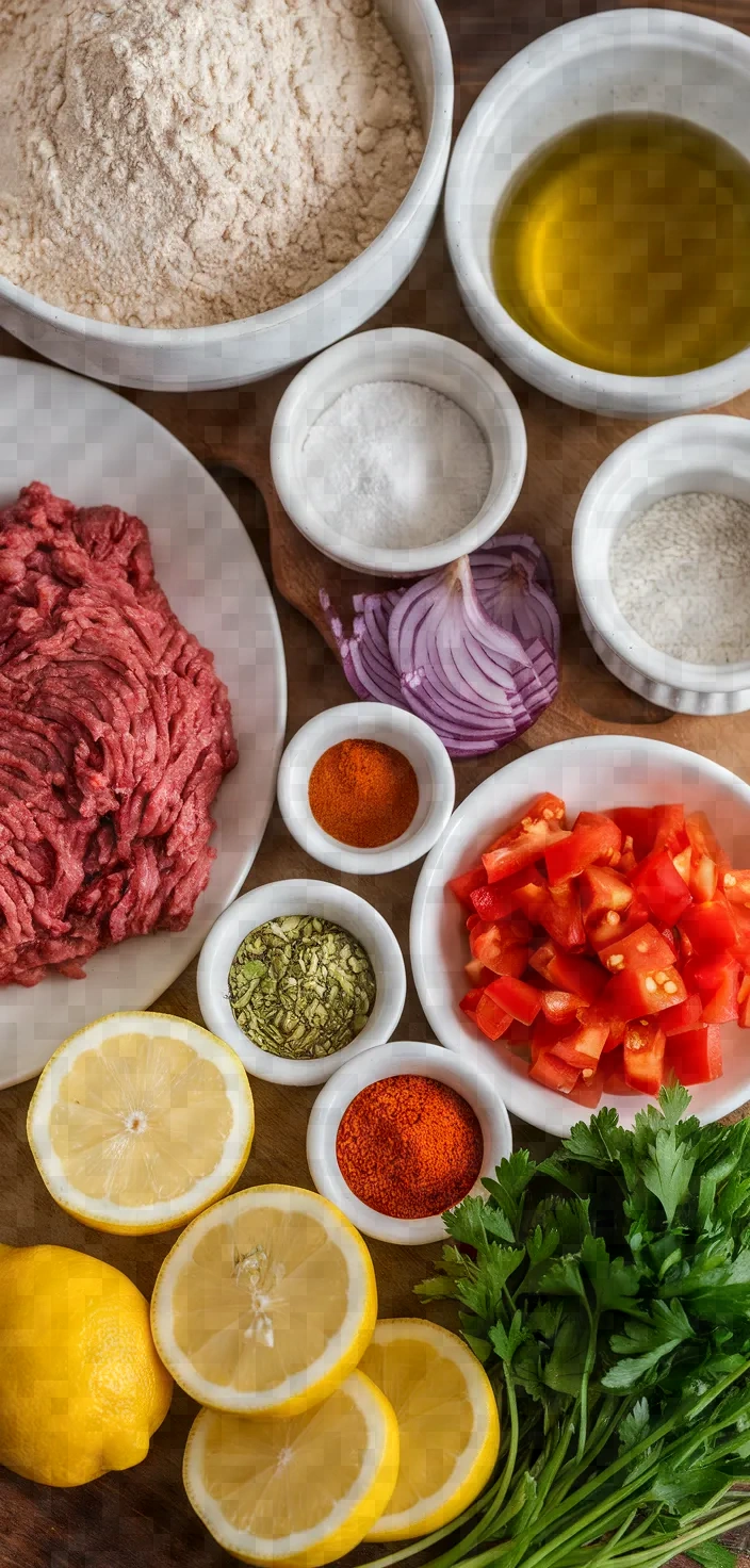 Ingredients photo for Lahmacun With Whole Wheat Flour Recipe