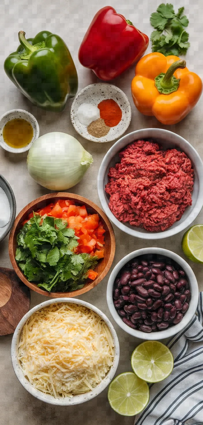 Ingredients photo for Spicy Stuffed Bell Peppers Recipe