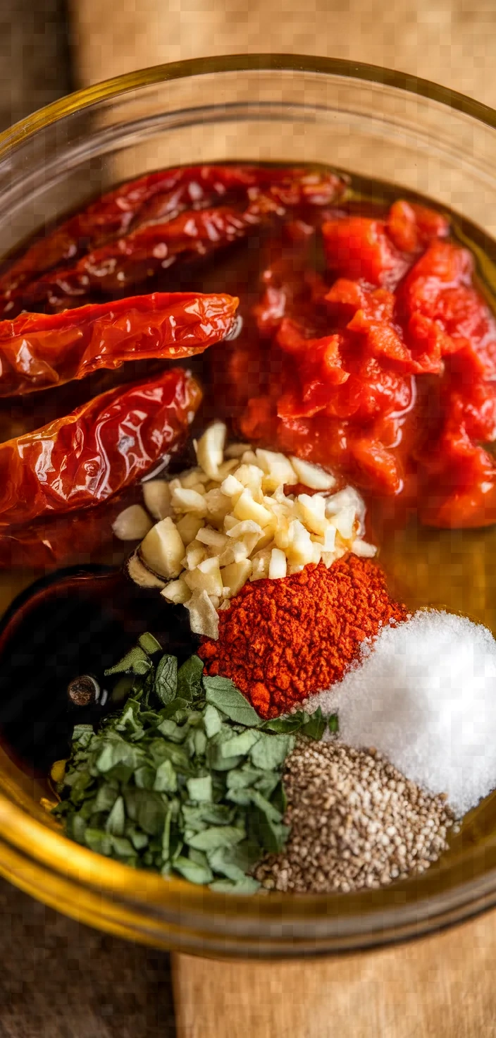 Ingredients photo for Sun Dried Tomato Sauce Recipe
