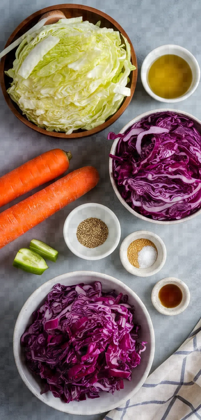 Ingredients photo for Coleslaw Without Mayo Recipe