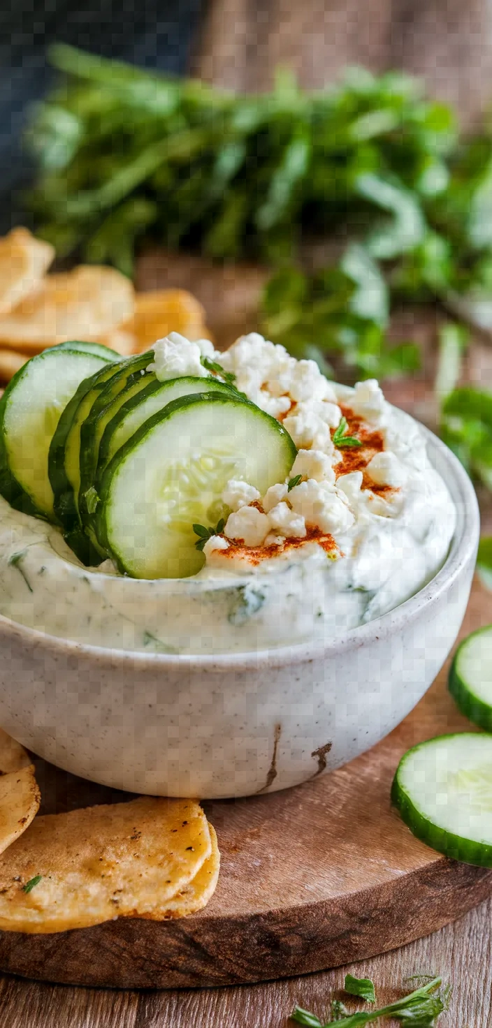 A photo of Cucumber Yogurt Feta Dip Recipe