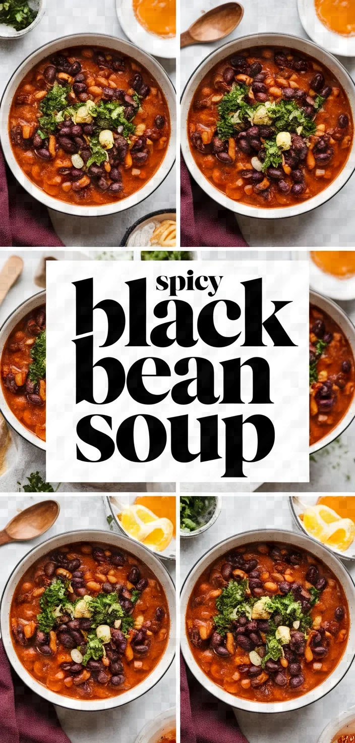 A photo of Spicy Black Bean Soup Recipe