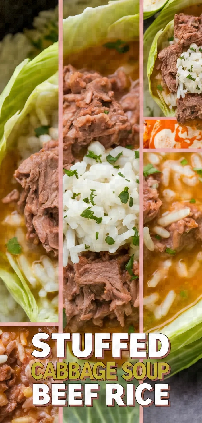 A photo of Stuffed Cabbage Soup Beef Rice Recipe