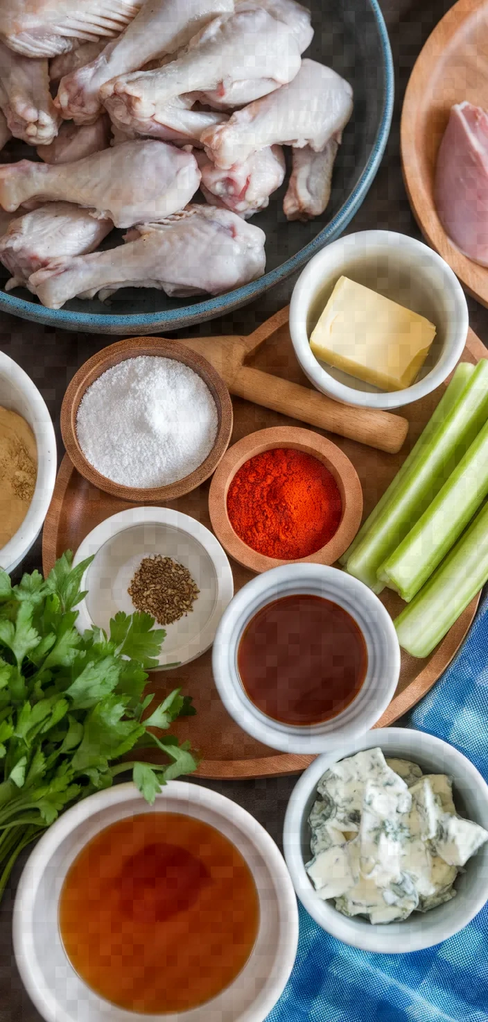 Ingredients photo for Crispy Buffalo Wings Recipe