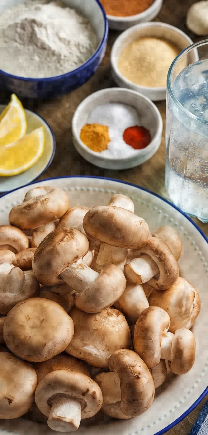 Ingredients photo for Crispy Fried Oyster Mushrooms Recipe