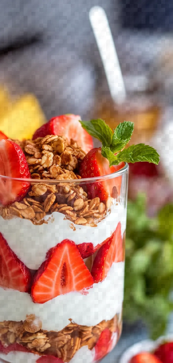 Ingredients photo for Easy Strawberry Parfait Recipe