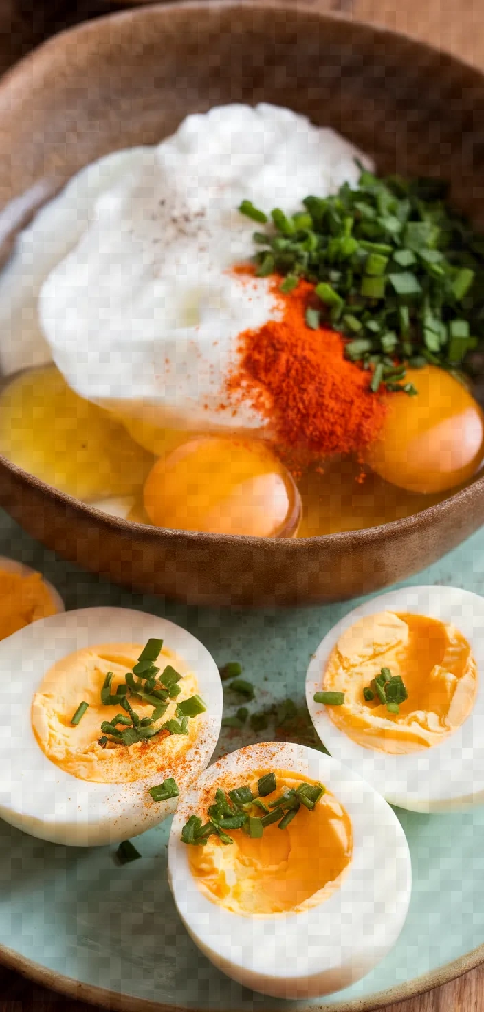 Ingredients photo for Mayo Free Deviled Eggs Recipe