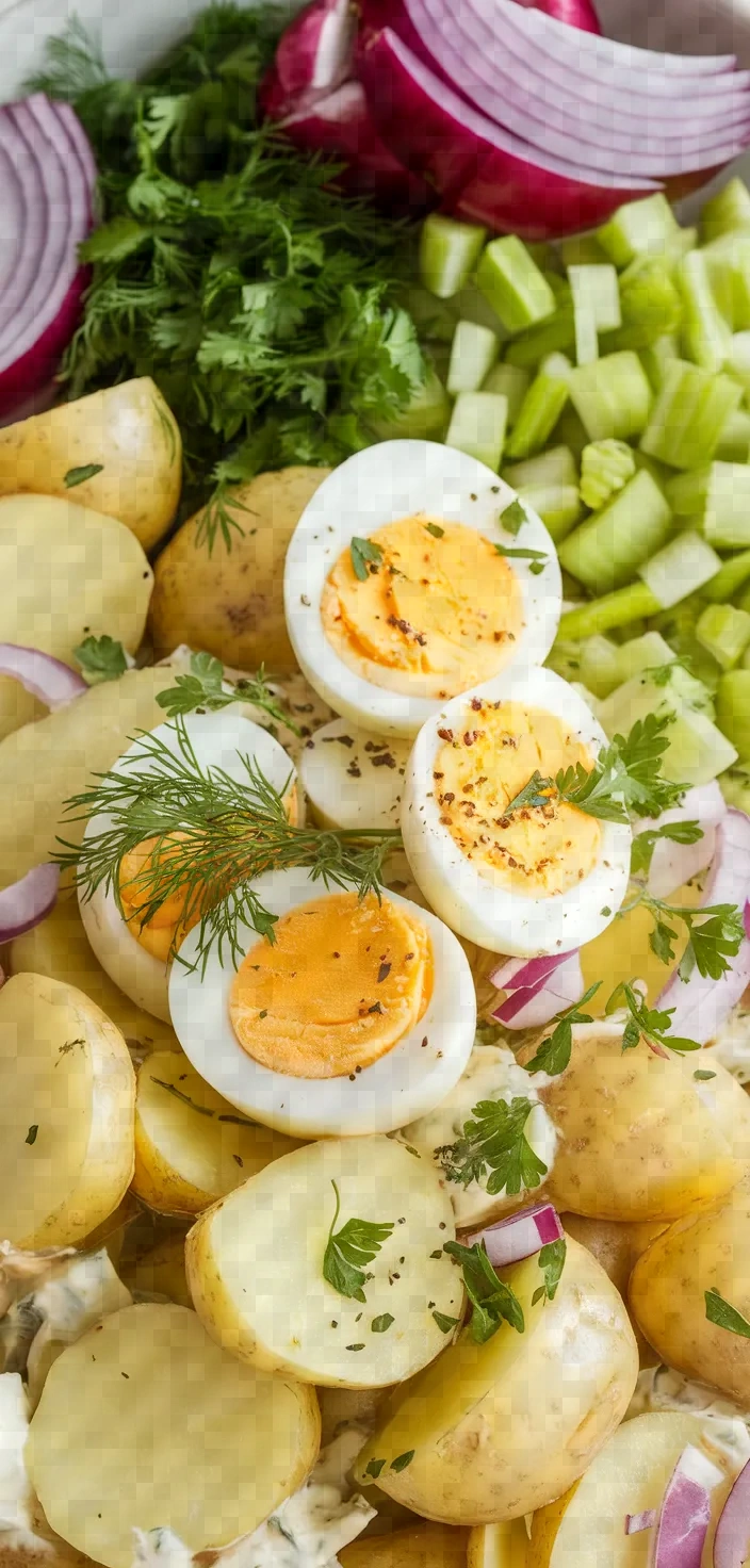 Ingredients photo for Potato Salad Without Mayo Recipe