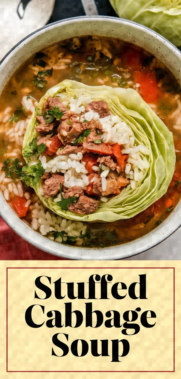 Stuffed Cabbage Soup Beef Rice Recipe
