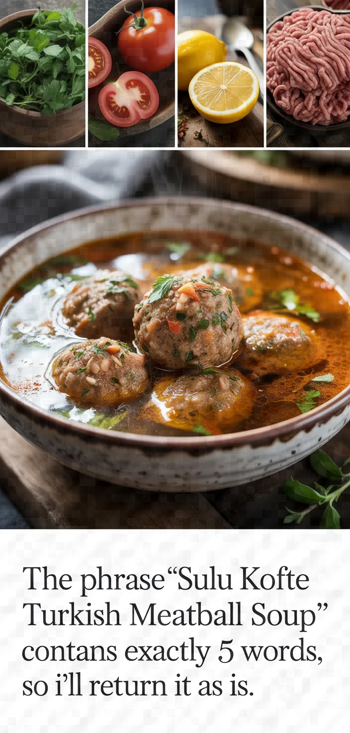 A photo of Sulu Kofte Turkish Meatball Soup Recipe