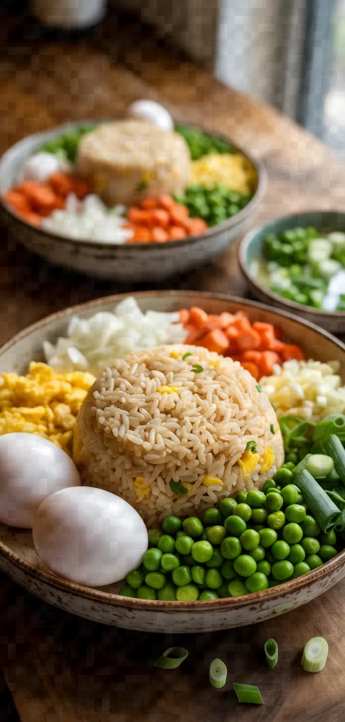 Ingredients photo for Egg Fried Rice Recipe